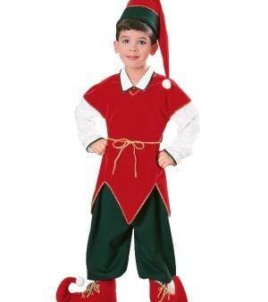 Deluxe Velvet Elf Children s Christmas Costume Supply