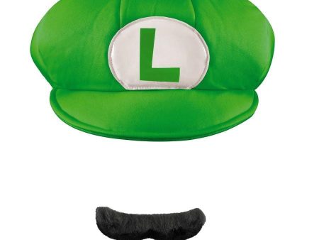 Super Mario Bros Luigi Hat and Moustache Kit For Sale