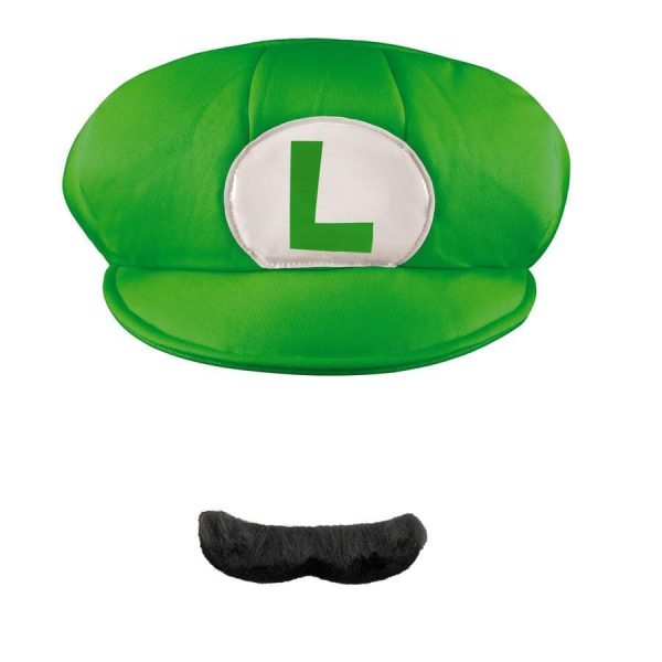 Super Mario Bros Luigi Hat and Moustache Kit For Sale