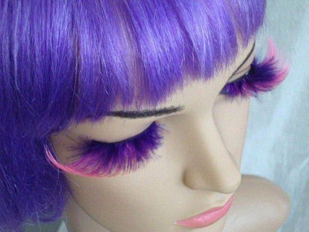 Feathery Large Purple False Eyelashes Sale