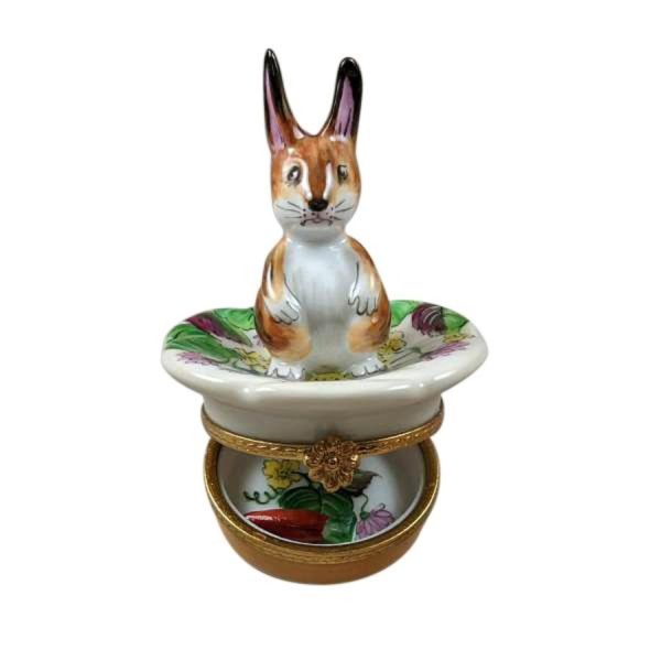 Brown Bunny on Flower Limoges For Discount