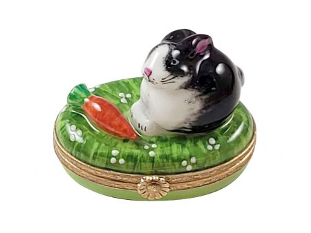 Black & White Bunny with Carrot Limoges Online Hot Sale