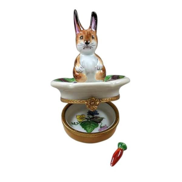 Brown Bunny on Flower Limoges For Discount