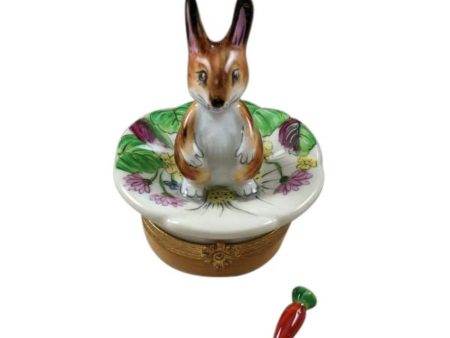 Brown Bunny on Flower Limoges For Discount